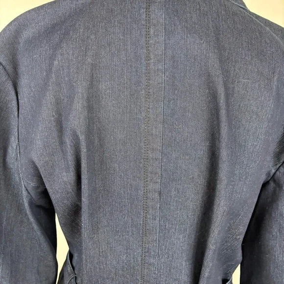 FOCUS-2000 Denim Trench Coat-fully lined/belted-Woman’s 14-EUC - Picture 9 of 14